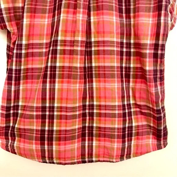 Soft Surroundings Plaid Short Sleeve Top Size Medium - Picture 11 of 12